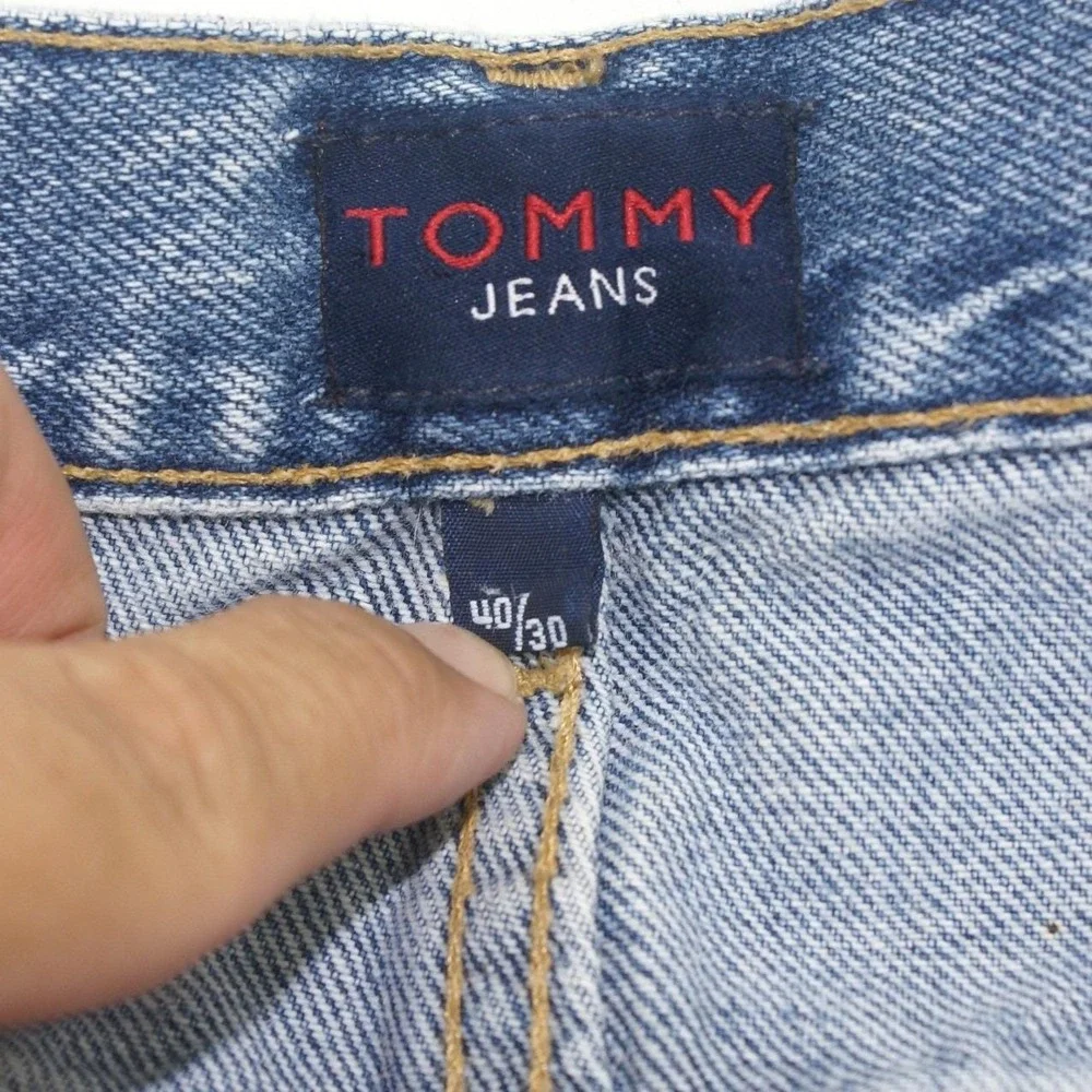 Vintage Y2K Tommy Hilfiger Jeans Mens 40x30 Blue Denim Straight Leg 0991507N